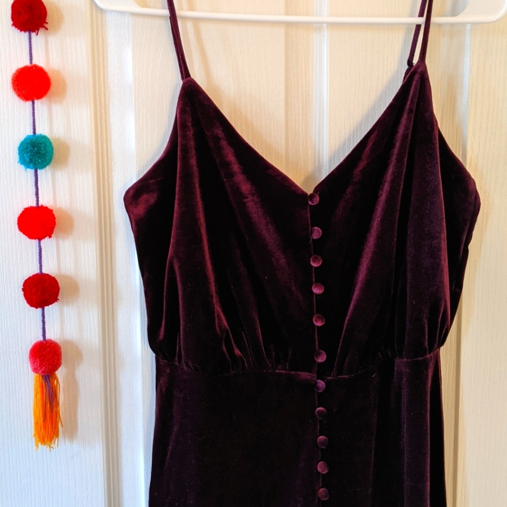 Purple velvet dress